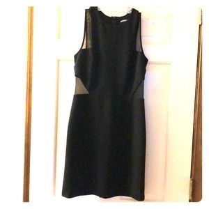 Express black dress with mesh detail.